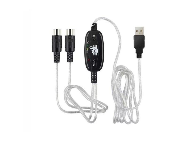 USB IN-OUT MIDI Cable Converter PC To Music Keyboard Adapter Cord Music Studio Carousel 1