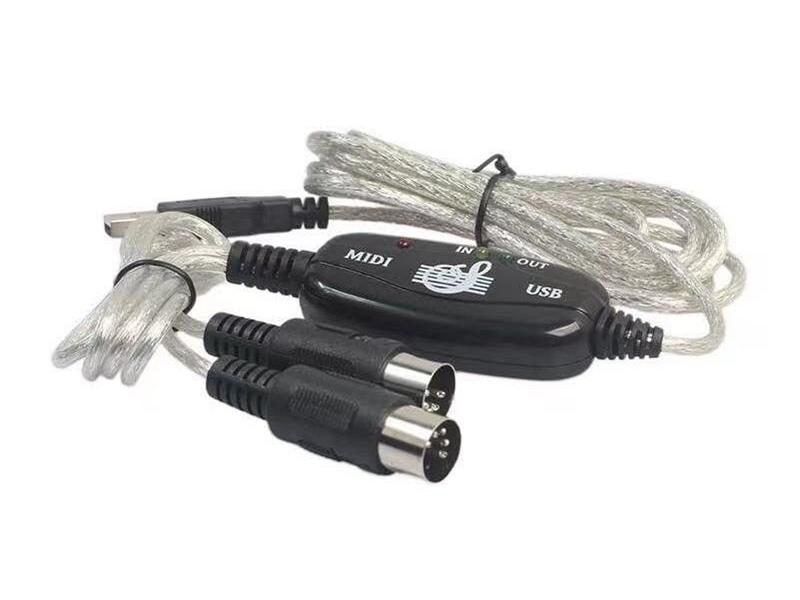 USB IN-OUT MIDI Cable Converter PC To Music Keyboard Adapter Cord Music Studio Carousel 2
