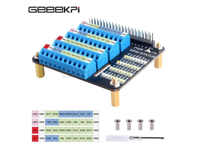 GeeekPi Raspberry Pi GPIO Screw Terminal Hat Expansion Board With Micro Led For Carousel 1