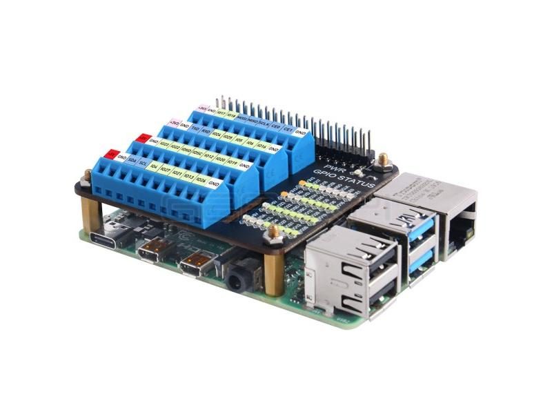 GeeekPi Raspberry Pi GPIO Screw Terminal Hat With Micro Led For 4B/3B Carousel 1