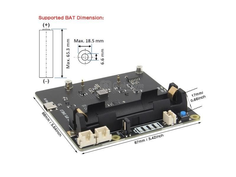 Raspberry Pi 4 18650 UPS Shield X703 Ultra-compact UPS For Model B Only Carousel 1