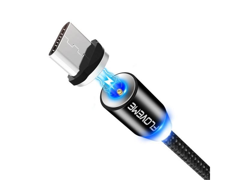 FLOVEME Magnetic Charge Cable Lighting Micro USB Type C Cable Charging Nylon Carousel 1