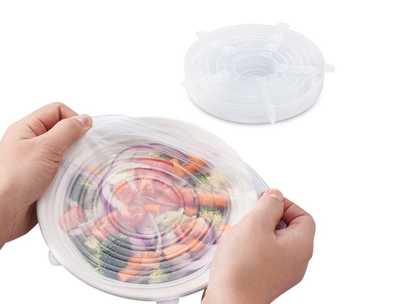 1 Set of Kitchen Silicone Stretch Lids White, 6-Pack of Various Sizes Carousel 1