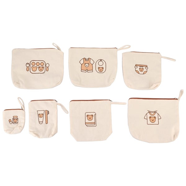 canvas storage bag storage bag 7PCS Bear Print Travel Oraganizer Waterproof Wear Carousel 8