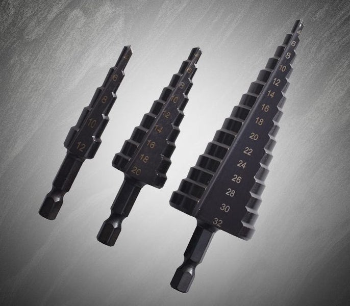Cone Step Drill Bits Pagoda Shape Hex Shank Spiral Cutter 3PCS Carousel 1