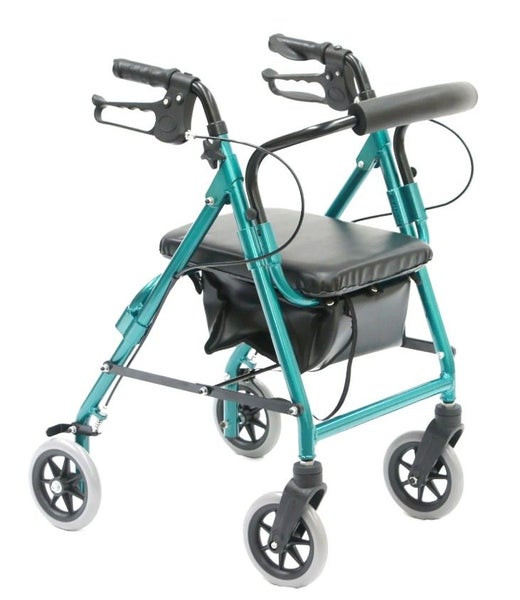 Mobility Walker MP10103G Petite Rollator - 6” Wheel - Black with Green speckles Carousel 2