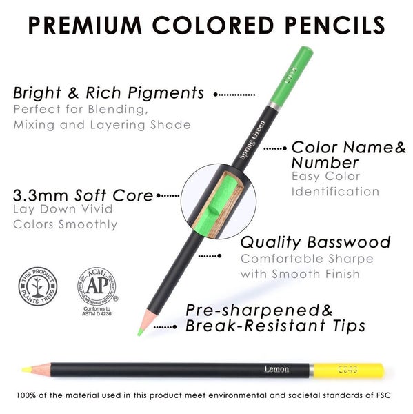 72 Premium Colored Pencils Set63617777063555113
