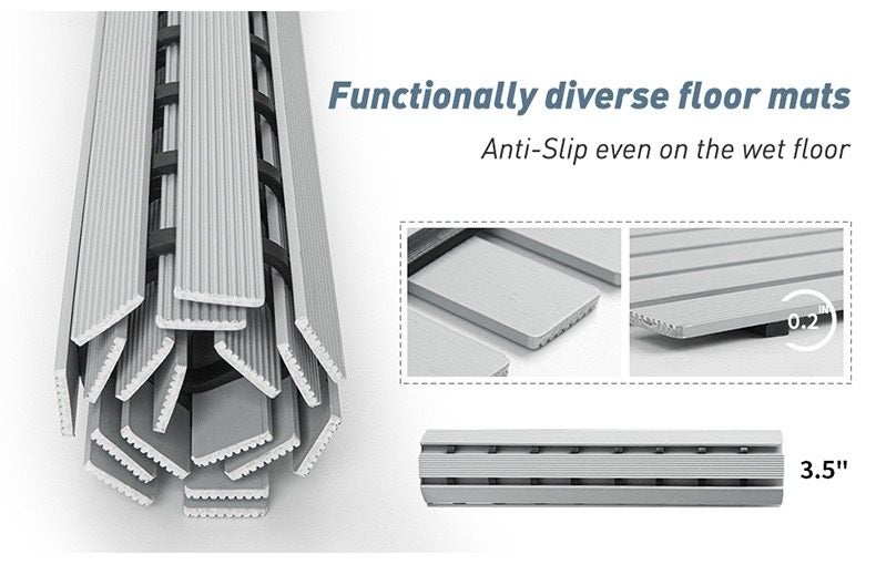Anti-slip Bath Mat|Quick Drain Shower Mat|Tub Anti-slip Mat Slats Rubber Bottom Carousel 2