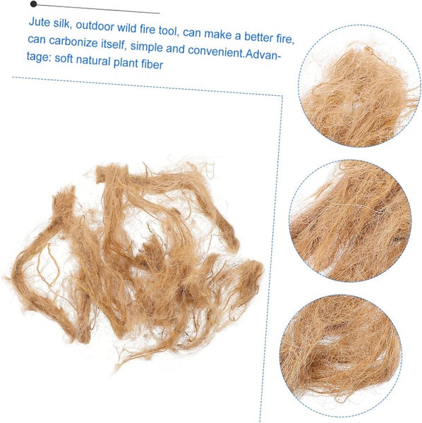 Natural Jute Tinder | Tinder for Primitive fire making - Bushcraft tinder Carousel 7