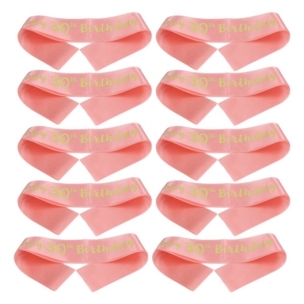 30th birthday decorations for women 10Pcs Pink Birthday Sash 30th Birthday Carousel 1