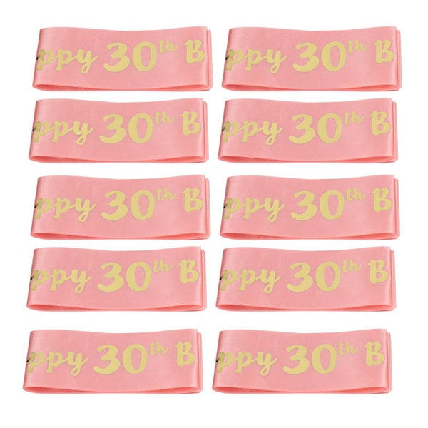 30th birthday decorations for women 10Pcs Pink Birthday Sash 30th Birthday Carousel 5