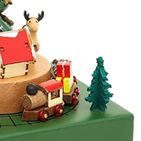 train music box christmas train musical box wooden music box Wooden Train Music Carousel 2