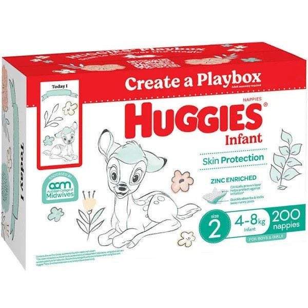 Huggies Unisex Ultimate Nappies Size 2 Infant (4-8 kg) 200 Nappies Carousel 1