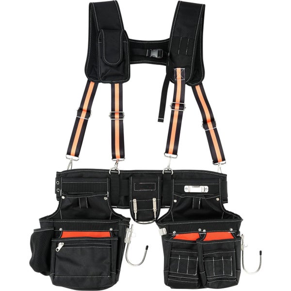 New Tool Belt with Suspenders Adjustable Carpenter Tool Pouch 1680D Polyester Carousel 1