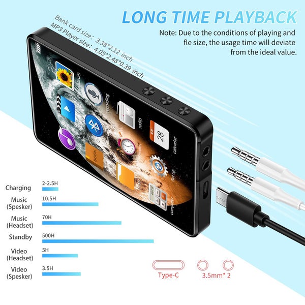 X20 4.0Inch Touch Screen MP3 Player with Built-in Speaker E-Book Reading 16G Carousel 5