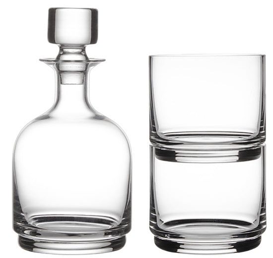 Maxwell & Williams: Diamante Stacked Decanter Set - Clear (3pc Set) Carousel 1