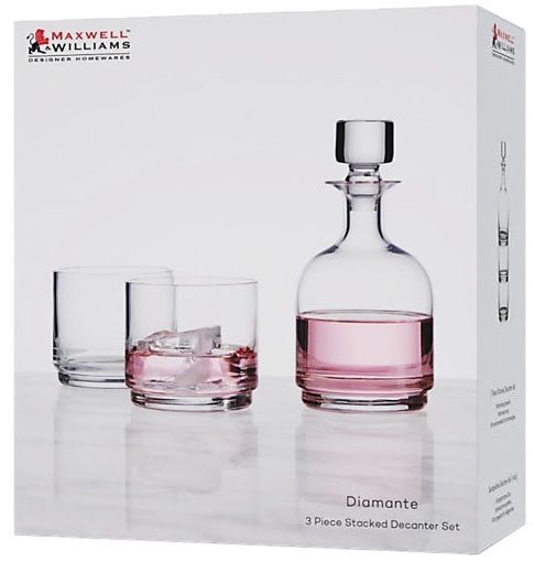 Maxwell & Williams: Diamante Stacked Decanter Set - Clear (3pc Set) Carousel 3