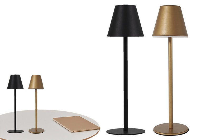 2Pcs Cordless LED Lamp Touch Desk Lamp Portable Bar Night Light-Black And Gold Carousel 1