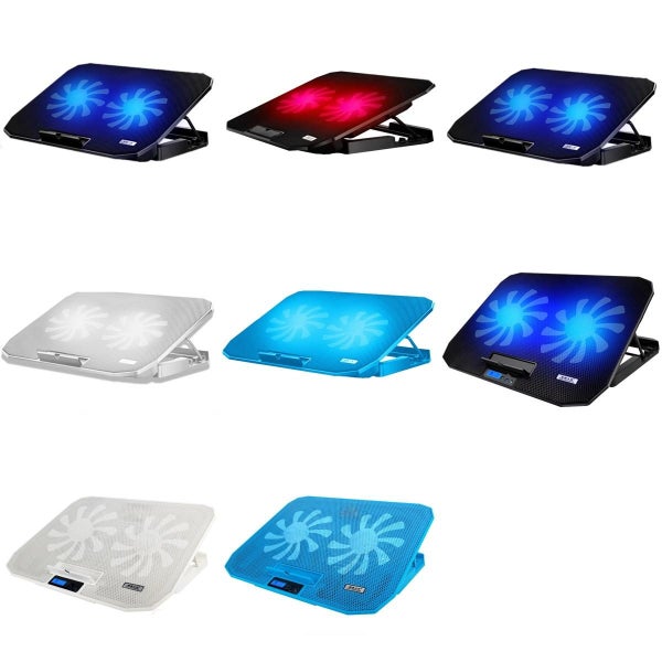 Adjustable Dual Fan Laptop Cooling Bracket Blue Light Carousel 2