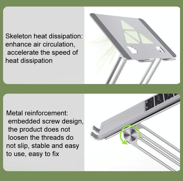 Aluminum Laptop Tablet Stand Foldable Elevated Cooling Rack Carousel 6