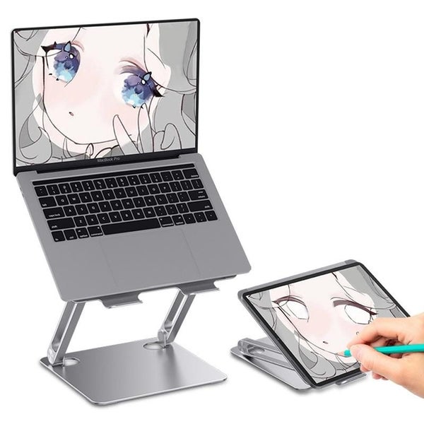 Aluminum Laptop Tablet Stand Foldable Elevated Cooling Rack Carousel 2