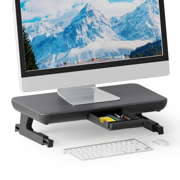 Monitor Stand Riser Adjustable Height Laptop Bracket With Storage Drawer Carousel 1