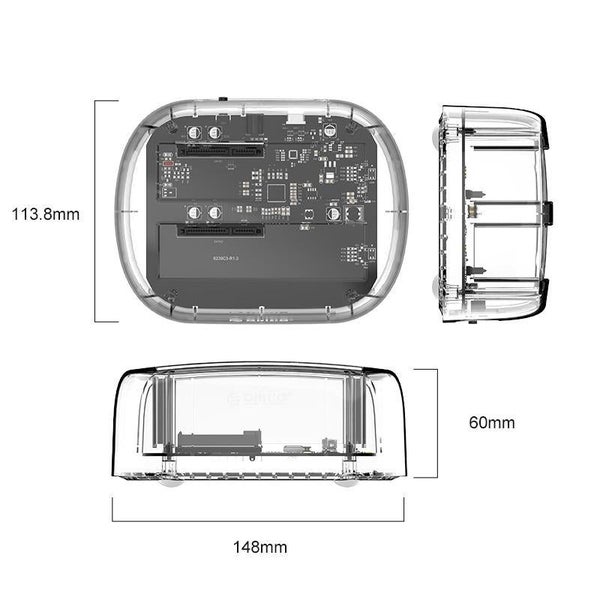 2 Bay Type C Hdd Dock for 2.5/3.5 Drives Carousel 2