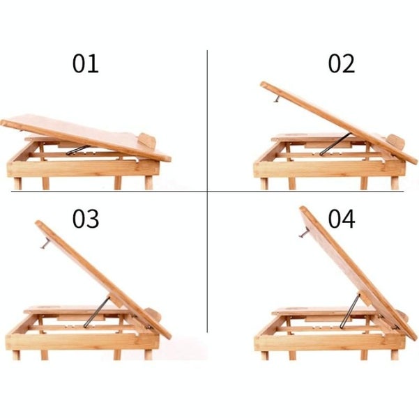 Folding Laptop Desk Bed Card Slot Lifting Type Lazy Computer Desk Carousel 8