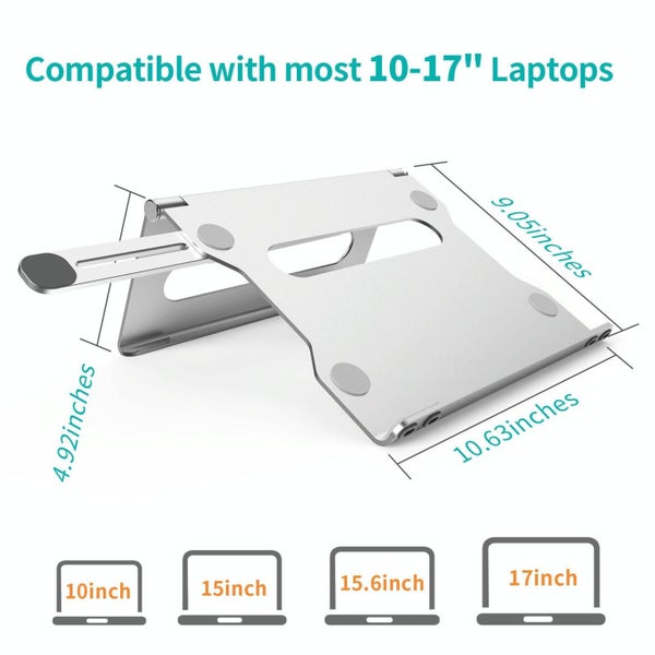 Aluminum Alloy Laptop Bracket Folding Tablet Notebook Cooling Bracket Silver Carousel 2