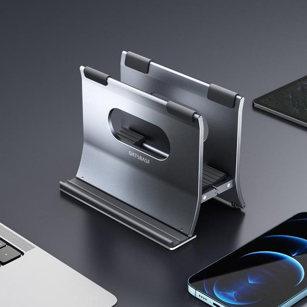 H-type Alloy Laptop Gravity Automatic Storage Rack Grey Carousel 1
