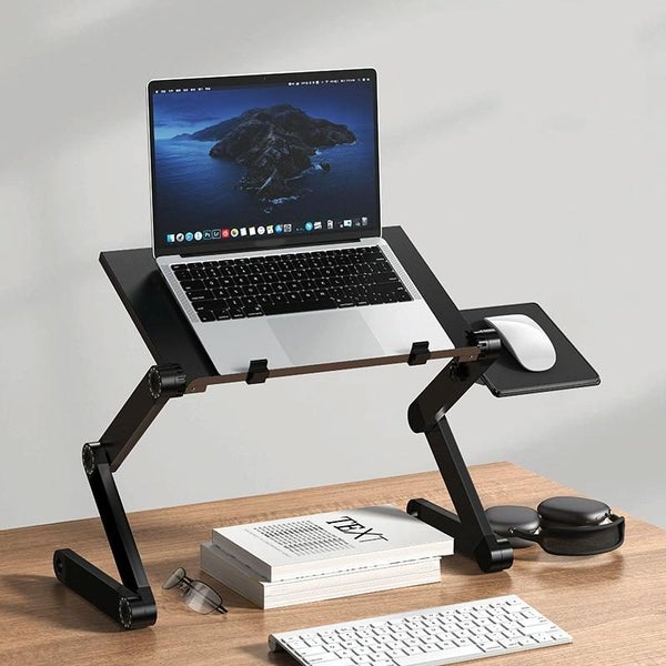 Folding Computer Desk Laptop Stand Foldable Lifting Heightening Storage Porta... Carousel 1