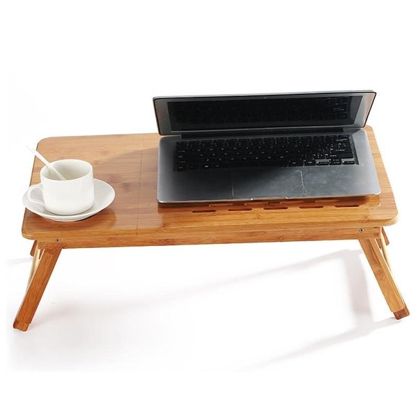 Bauhinia Pattern Folding Computer Desk Bed Dorm Notebook Lap Desk Large with Fan Carousel 8
