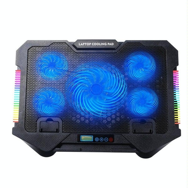 Adjustable 5 Fan RGB Laptop Cooling Pad with Phone Holder Carousel 2