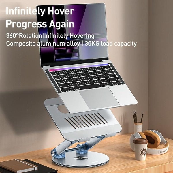 Foldable Laptop Swivel Stand Silver Carousel 2