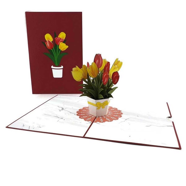 Colorpop Red And Yellow Tulips Greeting Card Carousel 2