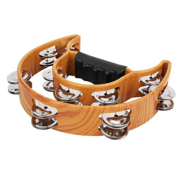 half moon handbell Double Row Handbell Tambourine Metal Jingles with Ergonomic Carousel 8