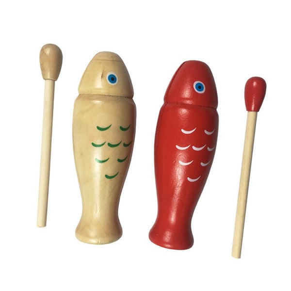 percussion instrument fish toy fish shape percussion instrument toy wood hand Carousel 1