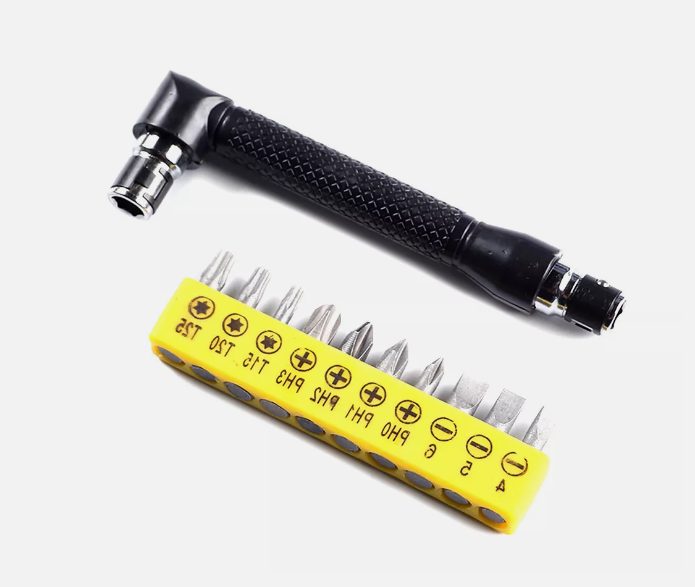 Multipurpose 10 In 1 Screwdriver Set with L Shaped Wrench Drivers and Flat Bits Carousel 1