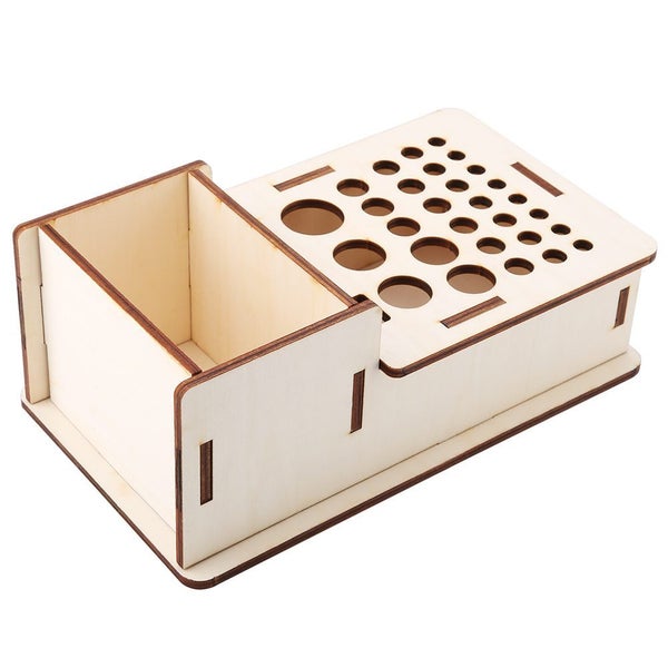 leather tool rack Multi Hole DIY Craft Tool Storage Wooden Holder Basswood Carousel 1