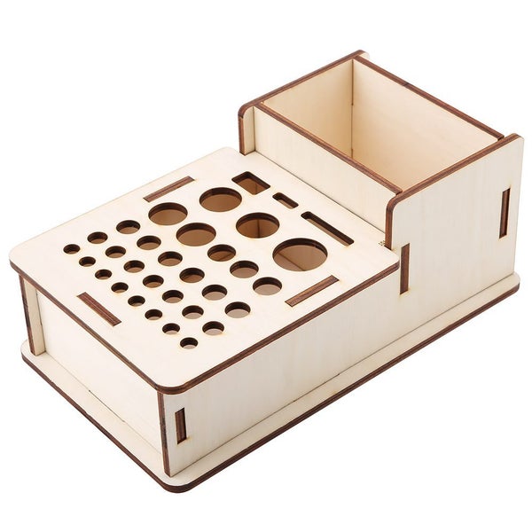 leather tool rack Multi Hole DIY Craft Tool Storage Wooden Holder Basswood Carousel 5