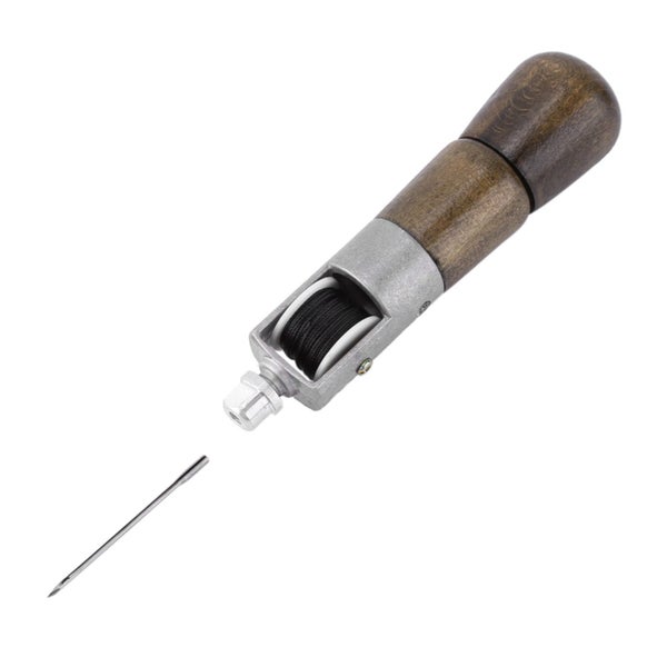 DIY Handmade Leather Hand stitching Tool Sewing Kit Lock Stitch Awl 2 Needles Carousel 1