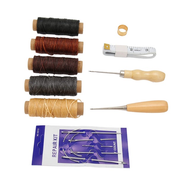 leather repair kit 16PCS Leather Repair Sewing Kit Professional Leather Working Carousel 1