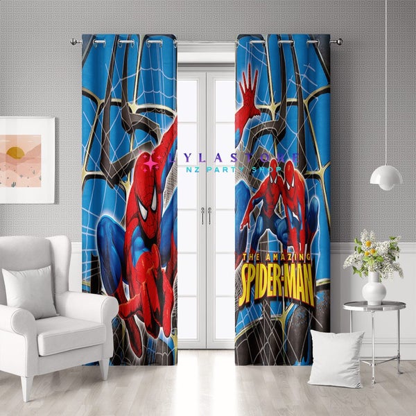 Spiderman Blackout Curtains - Set of 2 | 110cm x 160cm | Kids Bedroom Decor Carousel 1