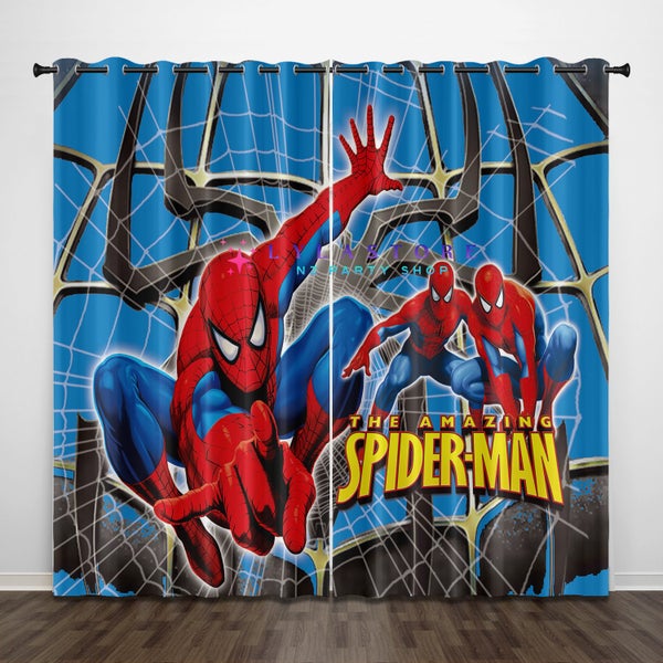 Spiderman Blackout Curtains - Set of 2 | 110cm x 160cm | Kids Bedroom Decor Carousel 2