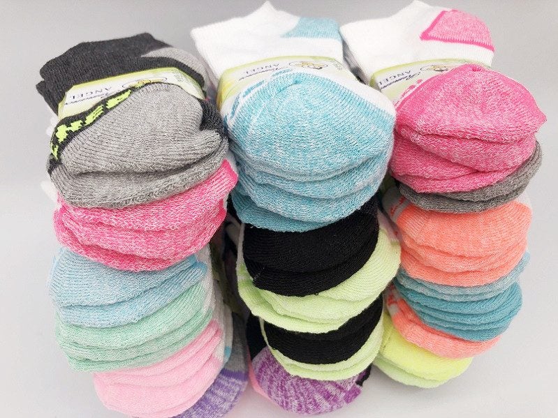 (60 Pairs)Kids' Ankle Socks Cushion Socks 2-4 Years Bulk Sale Carousel 2