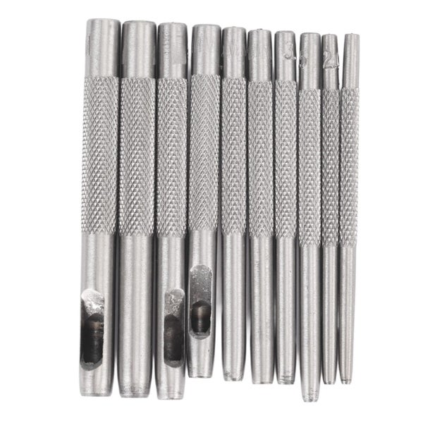 leather punch set 10Pcs Steel Hollow Leather Punch Set Heavy Duty Round Hole Carousel 1