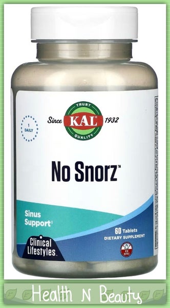 NO SNORZ - NO SNORE, SINUS SUPPORT, 1 DAILY - 60 TABS - E1127 Carousel 1