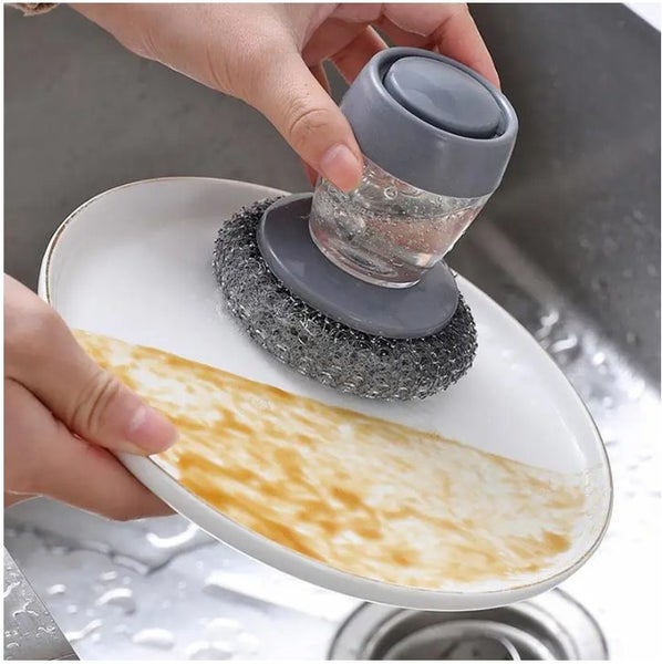 Press-type Automatic Liquid Washing Brush Household Stove Cleaning Brush #DG105 Carousel 1