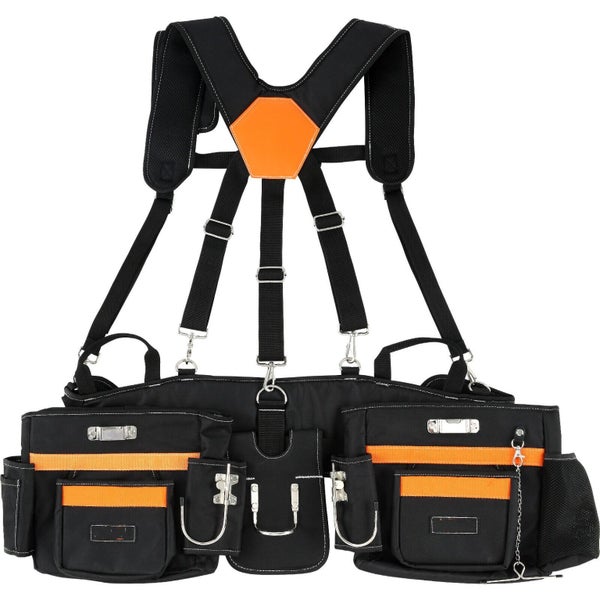 Tool Belt with Suspenders Adjustable Carpenter Tool Pouch 600D Polyester Carousel 1
