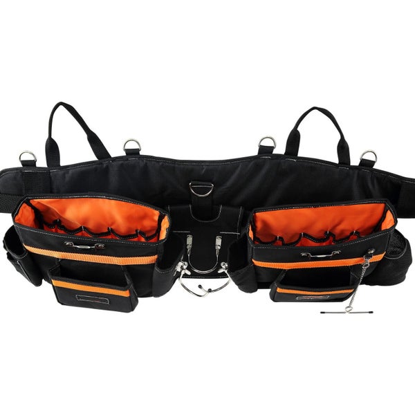 Tool Belt with Suspenders Adjustable Carpenter Tool Pouch 600D Polyester Carousel 12